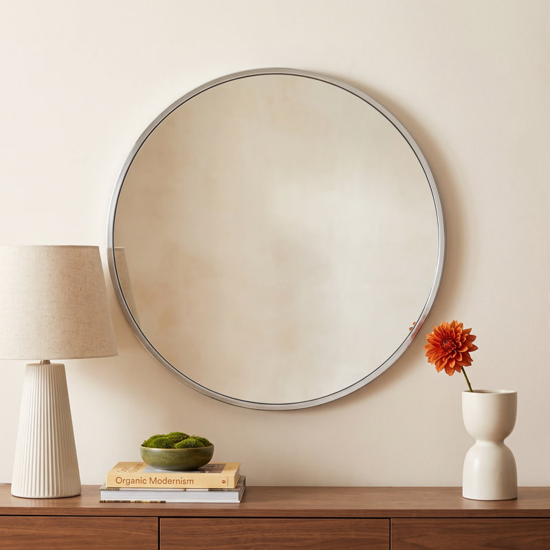 Vidal Stainless Steel Round Mirror