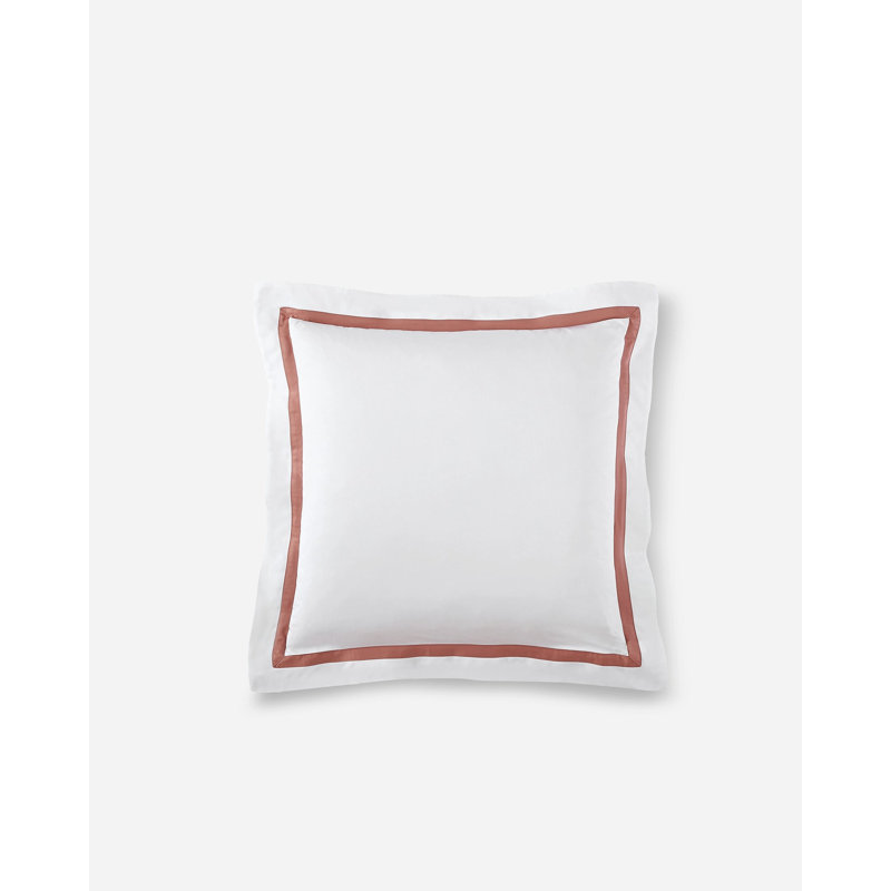 Frame Pillow Sham, White/Clay