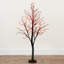 4 pi Arbre de Noël artificiel pré-éclairé avec 81 lumières orange et mauve pré-éclairées