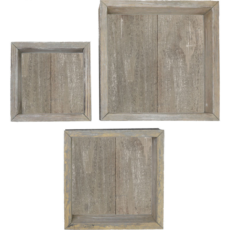 Square Cube Shelf with Adjustable Shelves, Reclaimed Gray