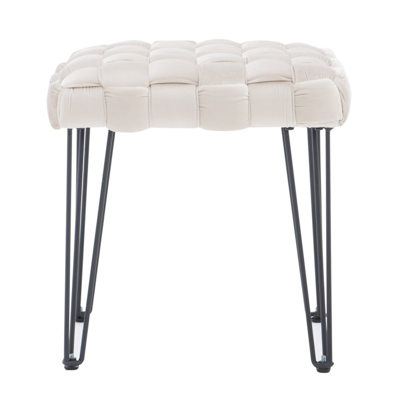 Hellman Iron Accent Stool, Tan