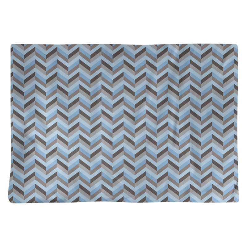 Napperon en coton 18 po chevrons, Bleu / Brun
