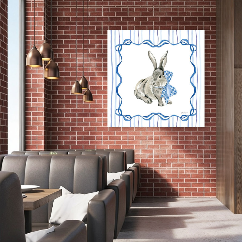 Impression d'art mural abstrait Bluebonnet Bunnies, 48" H x 48" W