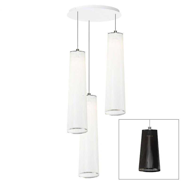 Lustre 3 lumières Solis, Noir, H 80 po x l 30 po x P 30 po