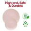 Assiettes à salade jetables en plastique rose et rose avec bordure dorée (7,5 po)