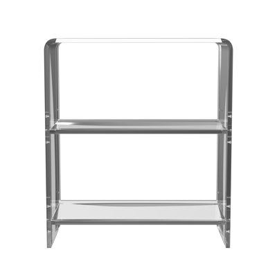 Crystal 22"W Rectangular Clear Acrylic 2 Tier Bookcase