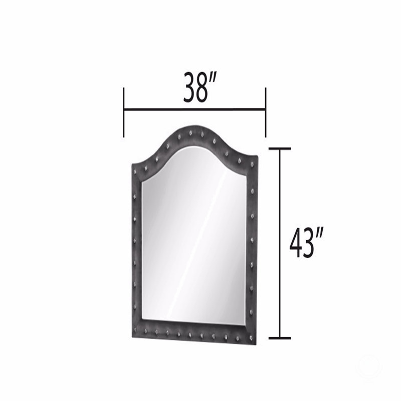 Miroir rembourré de style moderne avec revêtement en tissu de velours et bois