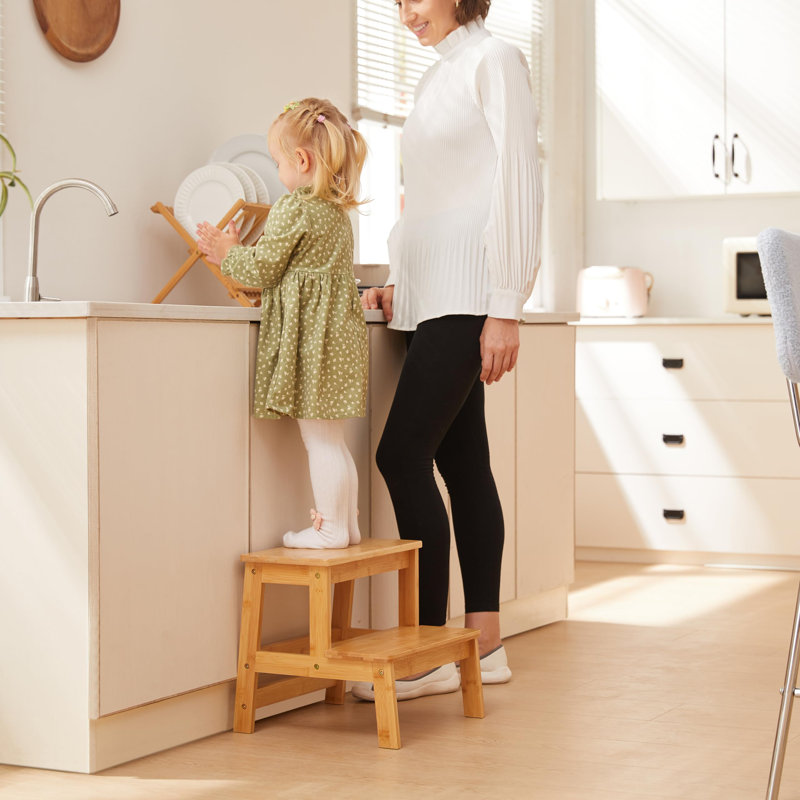  Natural Bamboo Step Stool - Elegant, Durable, Safe & Versatile For Home Use