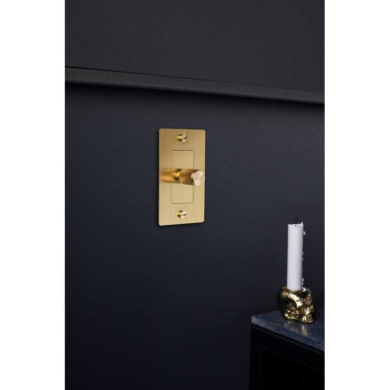 1G Dimmer / Logo, Brass, 1 Gang