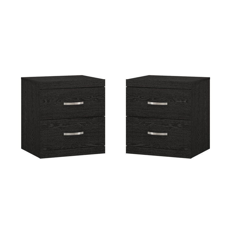 Avigail 2-Drawer Nightstand, Dark Gray Oak