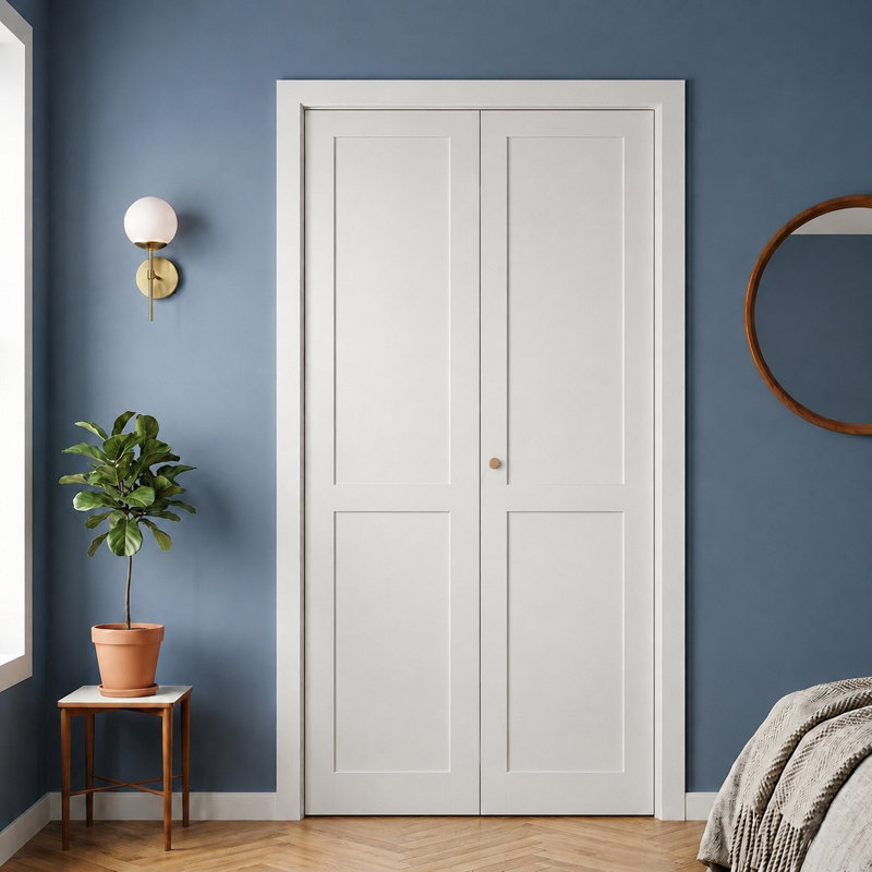 Ensemble de panneau de porte pliant en MDF blanc avec verre trempé et peinture à base d'eau, 24 po x 80 po