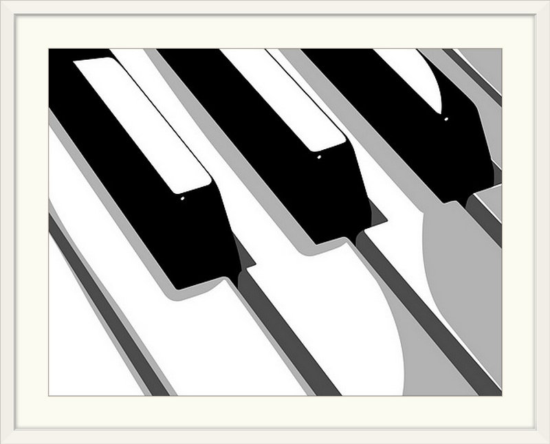 «» par michael tompsett, impression Piano Keyboard, H 35 po x l 44 po x P 1 po, Cadre blanc