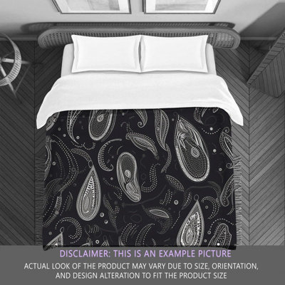 Paisley Black/Silver Microfiber Comforter