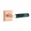 Ensemble de faux levier Emtek Select, rosette Quincy, tige carrée en L, poignée en marbre vert - l 5,875 po x L 5,875 po