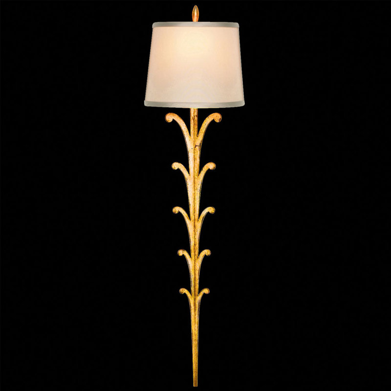 Doré Gold Leaf Design Dimmable Wall Sconce