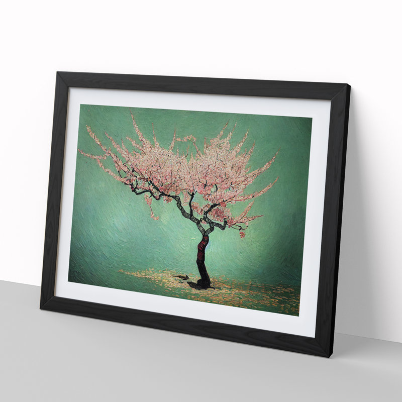 Enlightening Cherry Blossom Tree - Single Picture Frame Print, 25cm H x 34cm W x 2cm D, Black Framed