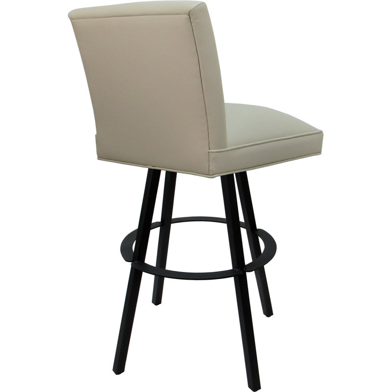 Tabouret de bar pivotant en métal - siège d'une hauteur de 30 po, Beige/noir