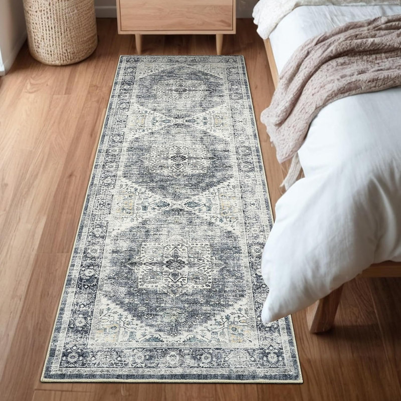 Hallway Runner Rug 2x6 - Washable Grey Rugs Non Slip Soft Touch Carpet Runner Rug Stylish Rug Runner Home Grey