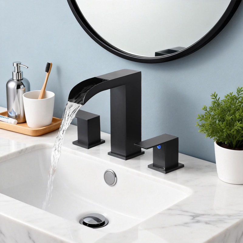 Modern 2 Handle Waterfall Bathroom Faucet