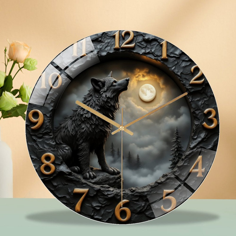 Horloge murale loup Howling