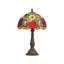 Lampe de table de style Tiffany Hantek, lampe florale rétro en verre coloré de 11,8 po avec base en métal, lampe de chevet E26 pour le salon de la chambre à coucher