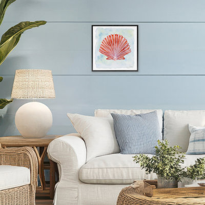 Giclée de coquille de pétoncle pêche, design par Patti Bishop