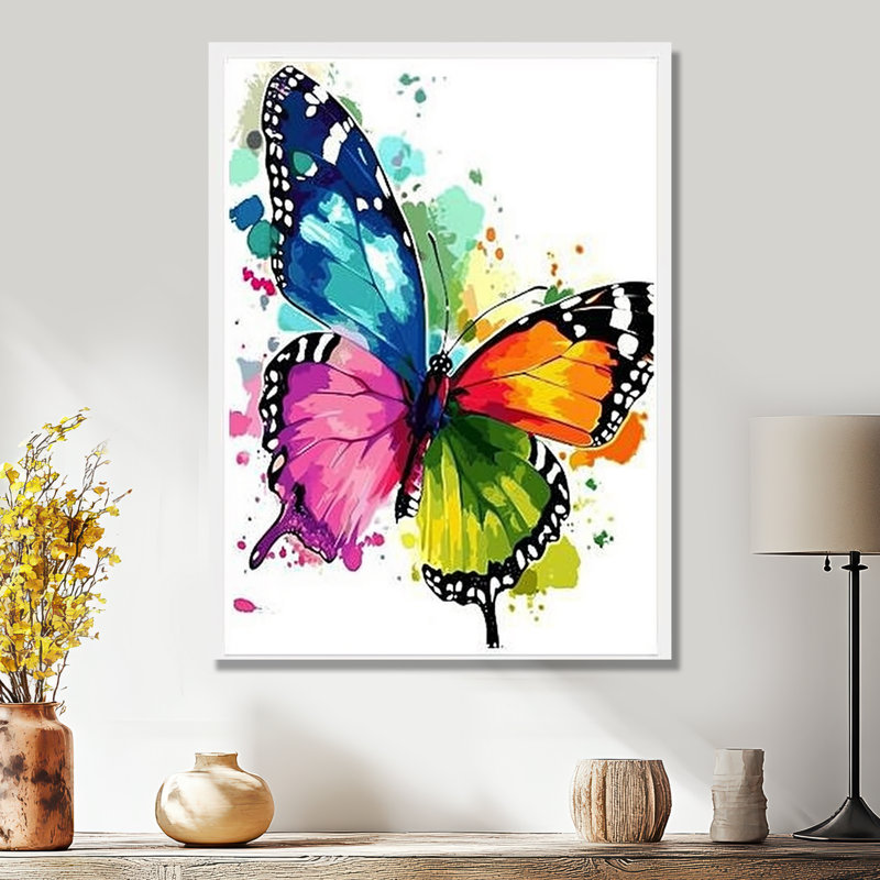 Papillon, arc-en-ciel, bonheur - Art mural papillon, Métal métal, H 40 po x l 30 po x P 1,5 po
