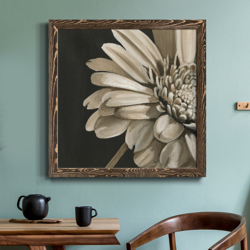" Classical Blooms IV ", Walnut, 17" H x 17" W x 1.5" D