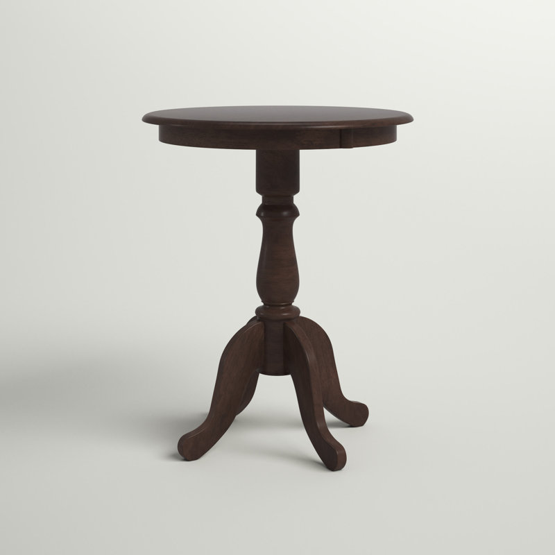 Classic Black 30" Round Pedestal Bar Table with Space-Saving Design, Espresso