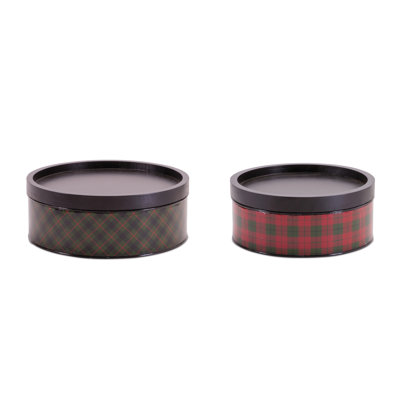 Plaid Iron Canister