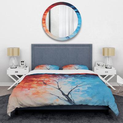 Ensemble de housse de couette Fire and Ice Tachisme Tree III - Tachisme