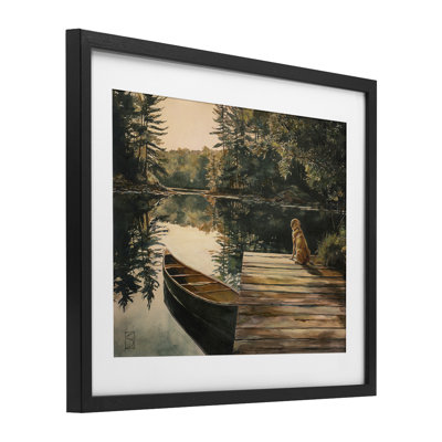 Lake Life at Sunset Framed Print Under Glass, design by Sara Culpepper