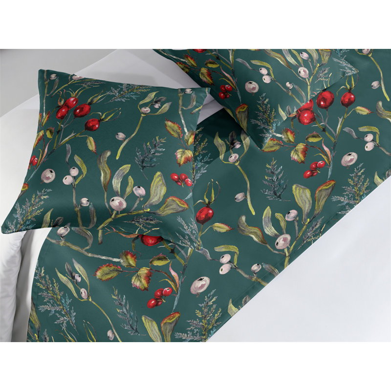 Ensemble de chemin de lit Ambesonne Woodland Boho Corail foncé et bleu sarcelle, Très grand lit