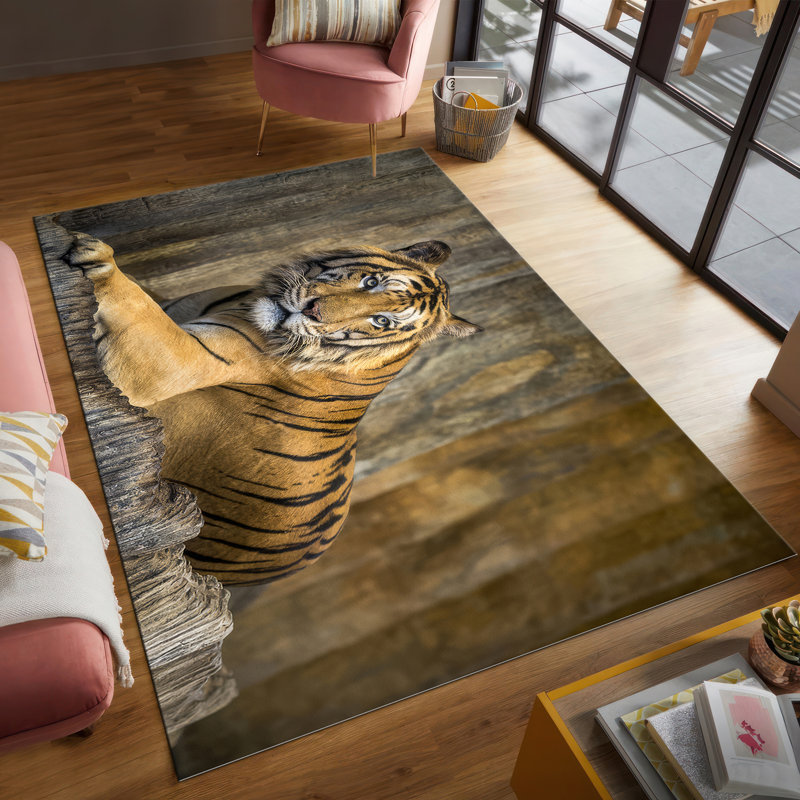 Modern Artistic Non Woven Thin Type Printed Rug with Abstract Geometric Design in Vibrant Color Palette for a Sophisticated Home Decor Touch