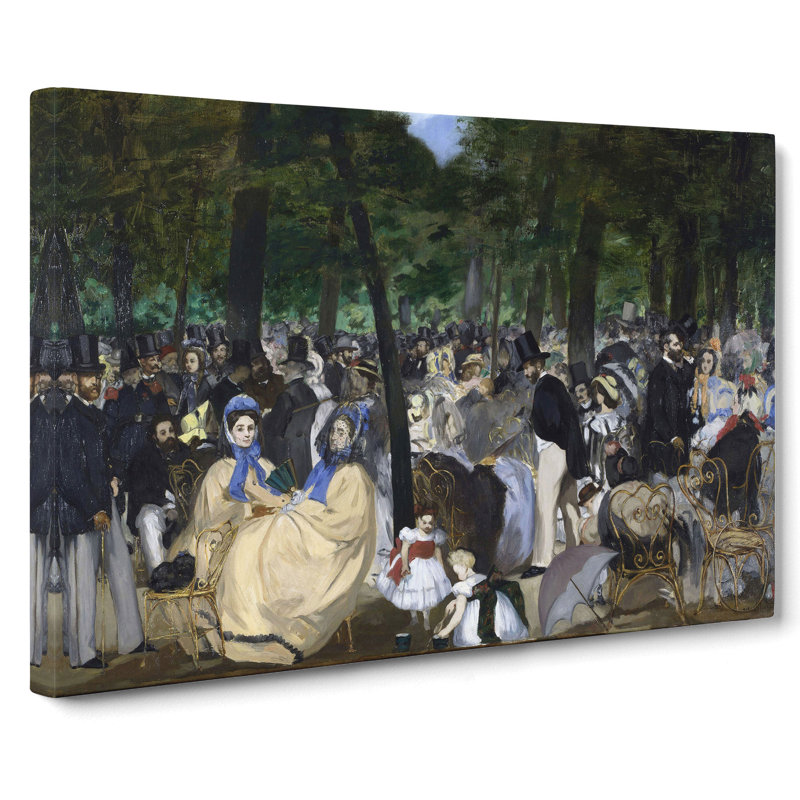 Music In The Tuileries Gardens by Edouard Manet - Wrapped Canvas Print, 35cm H x 50cm W x 3cm D