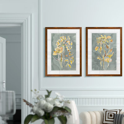 «Collection Florals I», ensemble de 2 reproductions d'art encadrées
