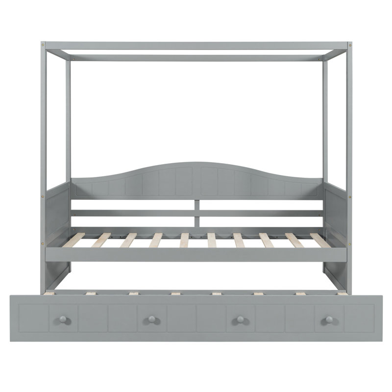 Lit de jour à baldaquin simple avec lit gigogne simple, gris (ancien SKU: WF308885AAE), Gris