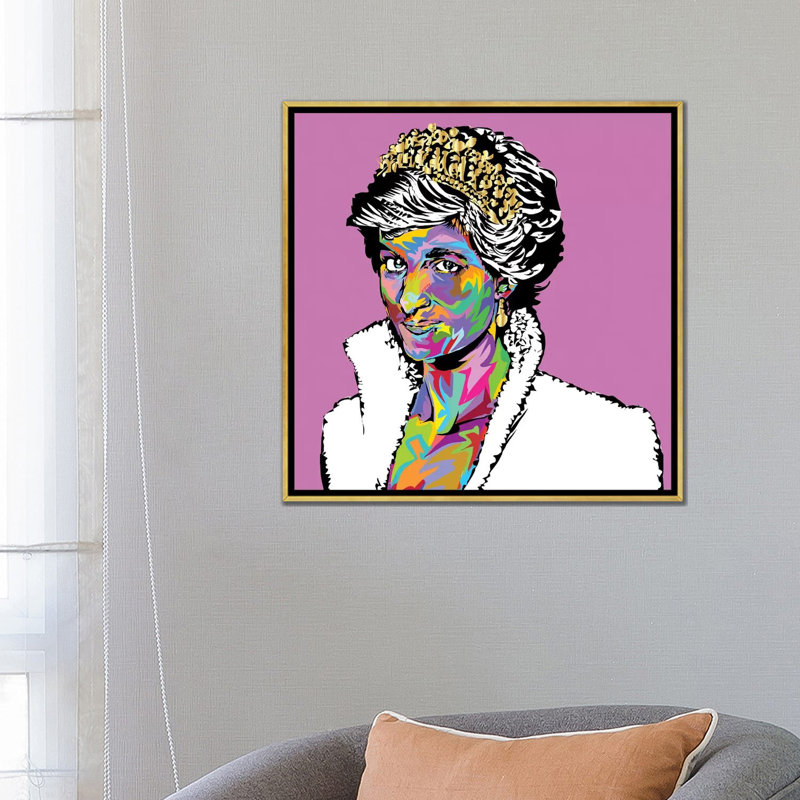 «Diana» par Technodrome1 - impression d'art graphique, Aucun mat, H 26 po x l 26 po x P 1,5 po, Toile encadrée d'or