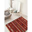 Tapis décoratif en laine rouge foncé 3 pi 5 po x 4 pi 10 po one-of-a-kind noué à la main new age izmir