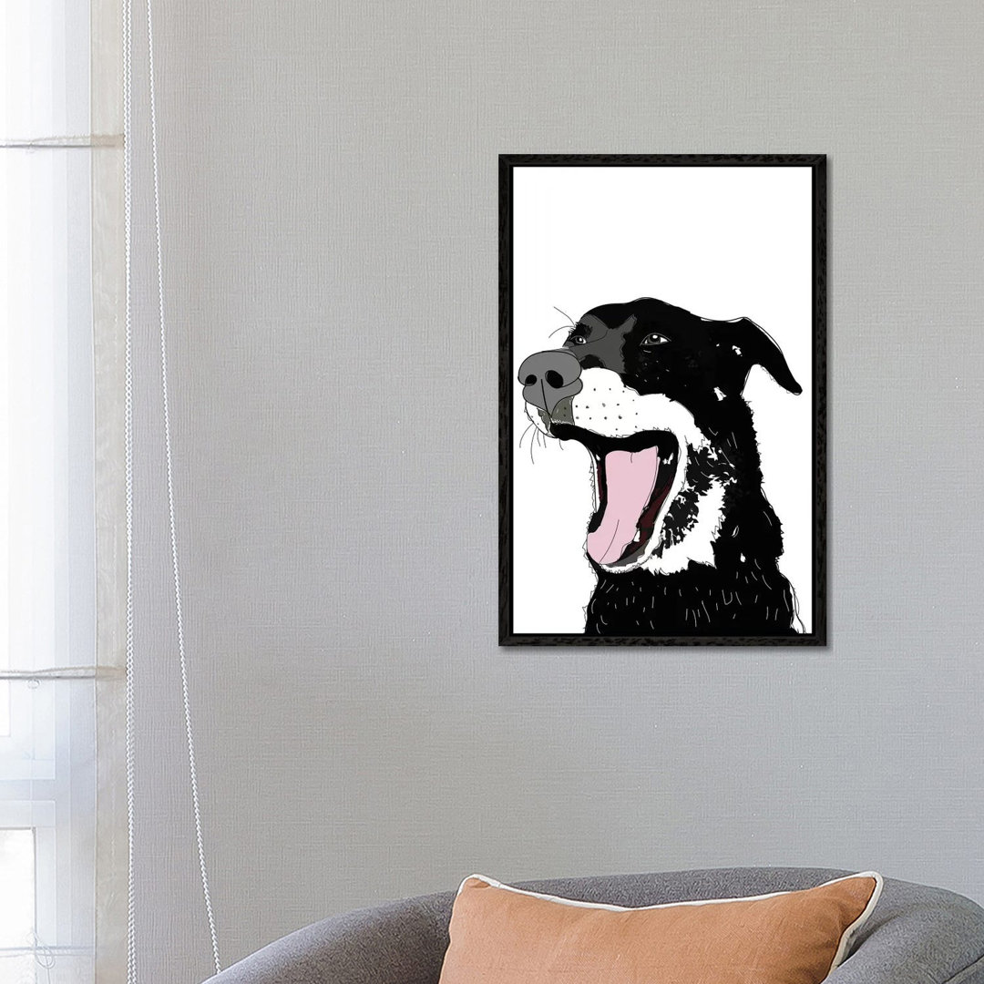 Black Lab Yelling von Sketch And Paws - Gallery-Wrapped Canvas Giclée