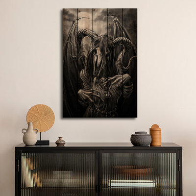 Wood Wall Art Print - Ajatar Forest Goddess by Tero Porthan