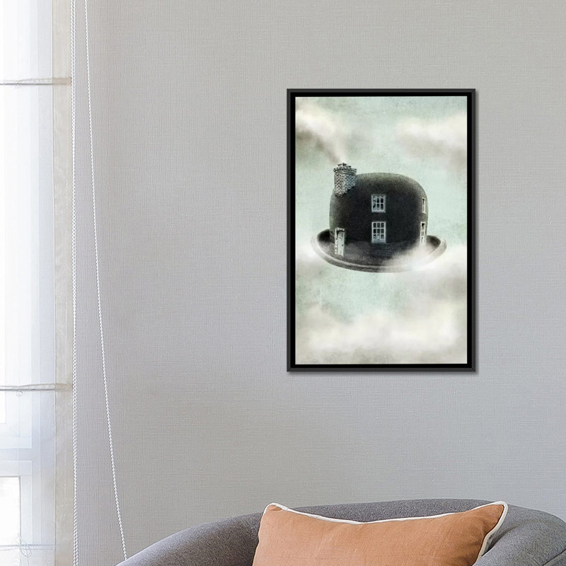 « rêver », impression sur toile, H 26 po x l 18 po x P 1,5 po, Toile encadrée noire, Pas de tapis