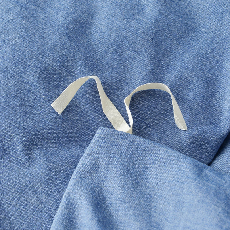 CTduvet Cover Cotton Duvet Cover, King Duvet Cover + 2 Pillow Cases, Denim Blue