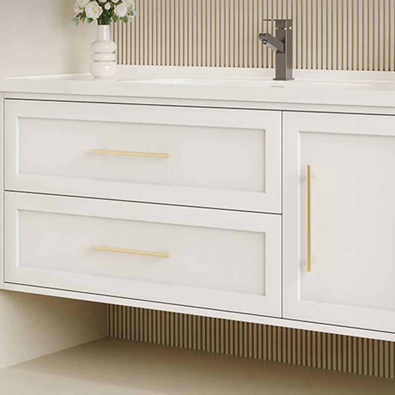 Modern simple luxury bathroom cabinet, White