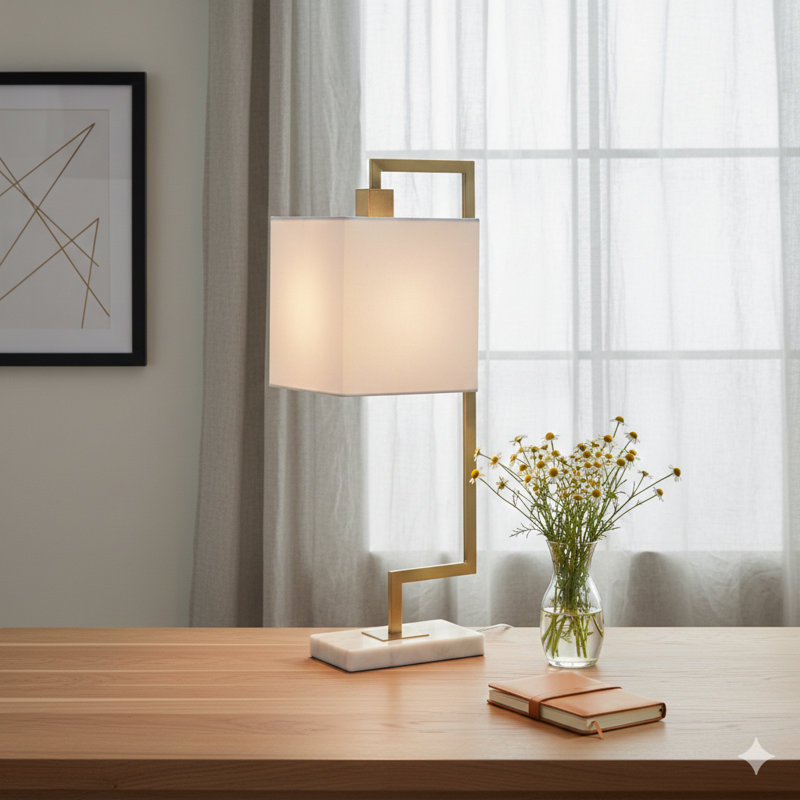 9X14.3X25.2" Metal Table Lamp