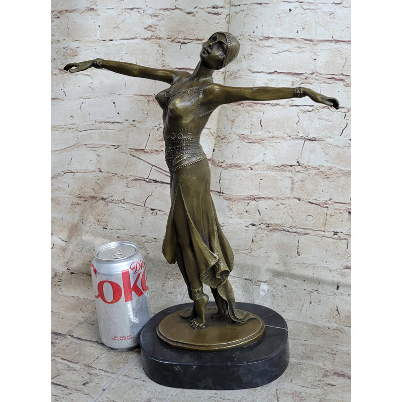 Janmesh Bronze Sculpture D.H. Chiparus Dancer Standing On Her Toes Bronze Sculpture Deco