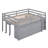 Full Size Loft Bed With Retractable Writing Desk And 4 Drawers
