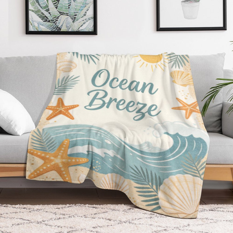 Jeté en flanelle de luxe Ocean Breeze, 60 x 80 po