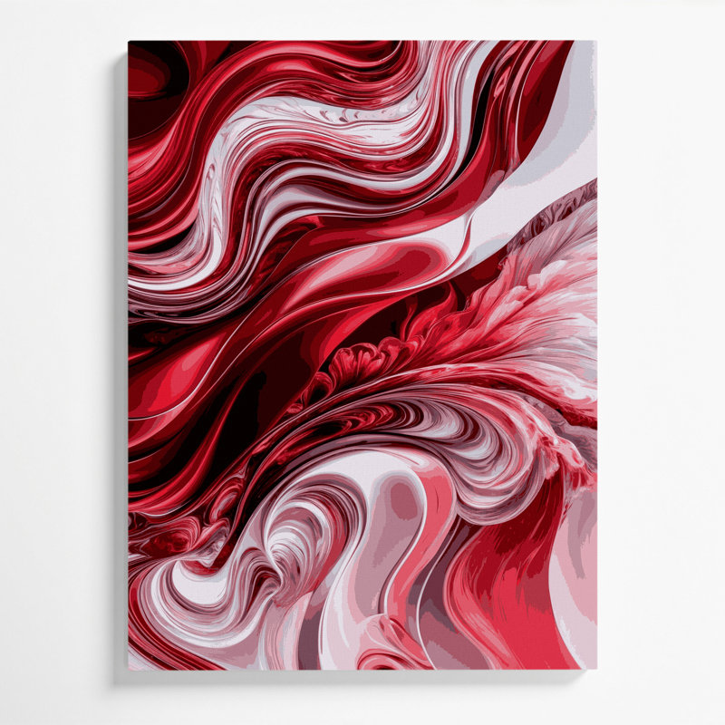 Art numérique sur toile, "Abstraction numérique 55", H 11 po x l 14 po