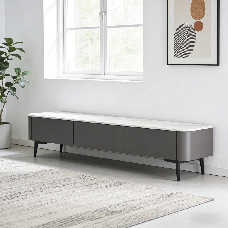 Rochelle, Blanc / Gris, H 18,9 po x L 78,74 po x l 15,75 po